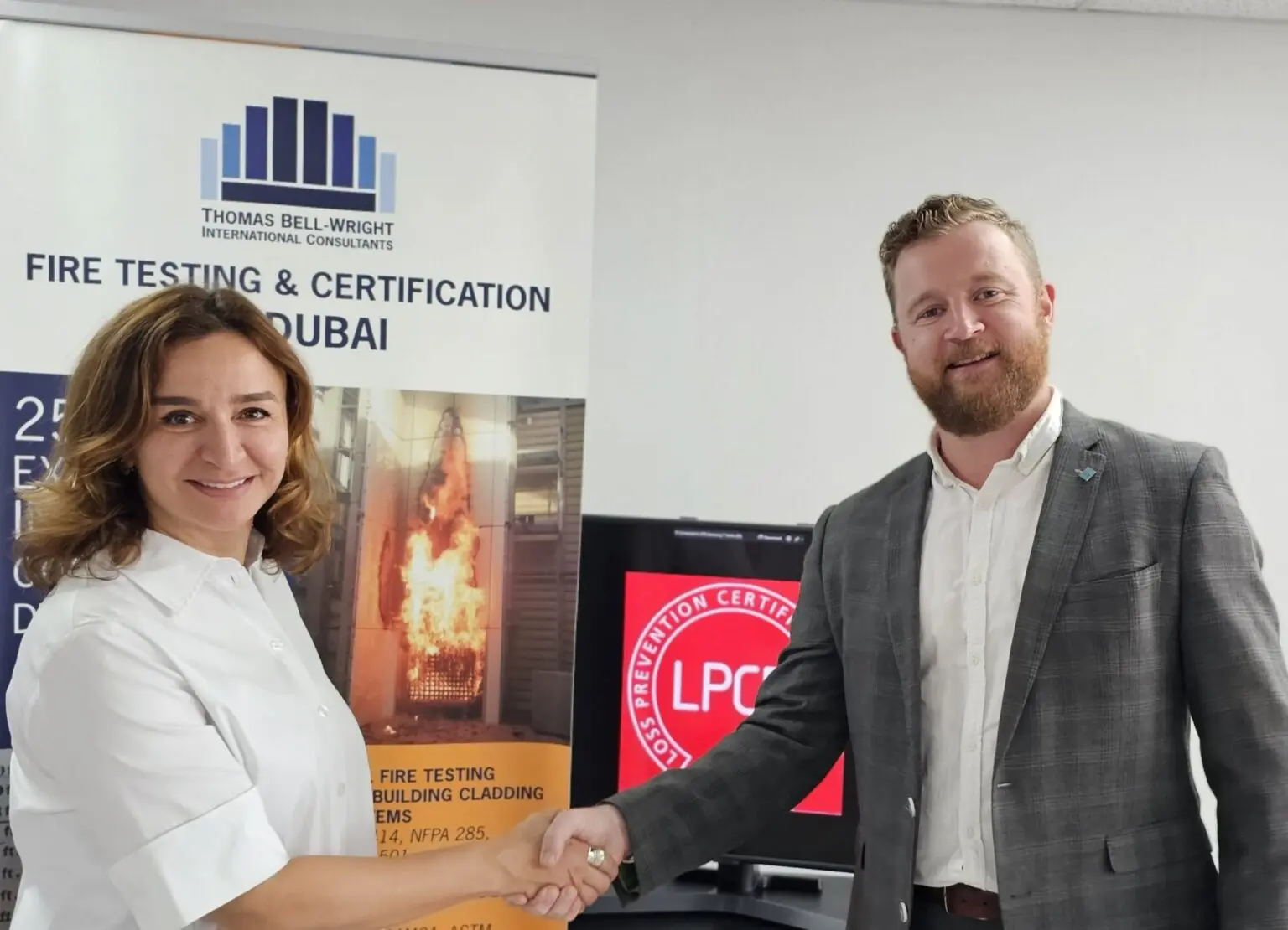 Sandy Dweik (CEO, Thomas Bell-Wright International Consultants) and Ed Gaynor (BRE Global Regional Manager – Middle East)