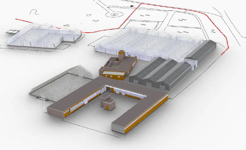 construction model of a factory